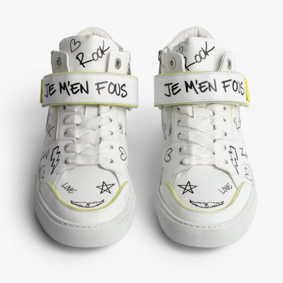 NWT Zadig & Voltaire ZV1747 Mid Flash Fluorescent Suede Charms Sneakers size 39 - Picture 2 of 13